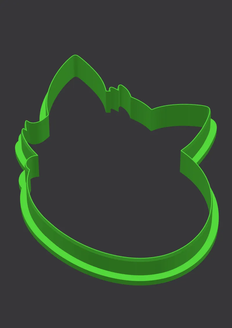 Sleeping fox STL cookie cutter 3D preview