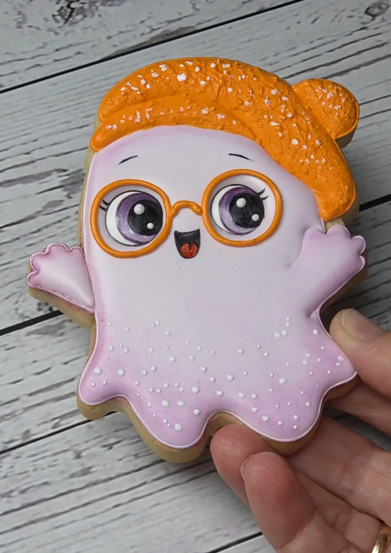 Ghost in Glasses decorated cookie