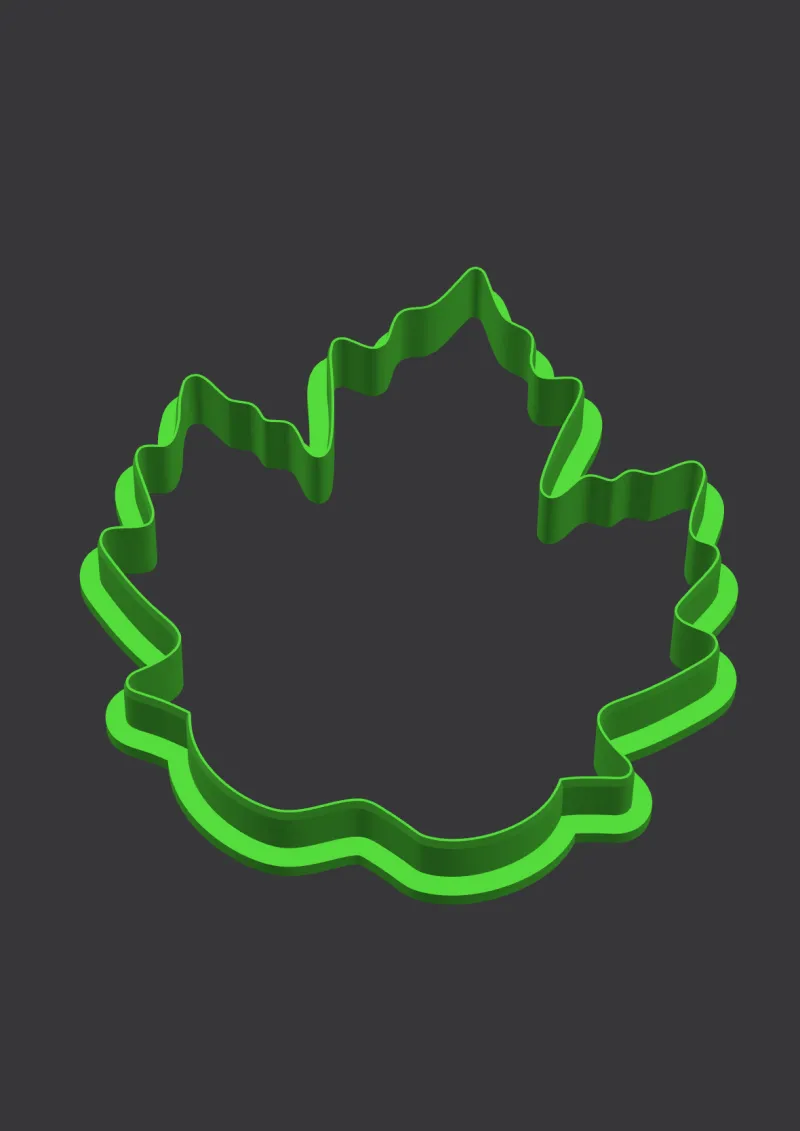 Maple Leaf STL cookie cutter 3D preview