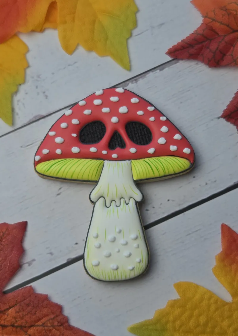 Skull Mushroom decorated cookie