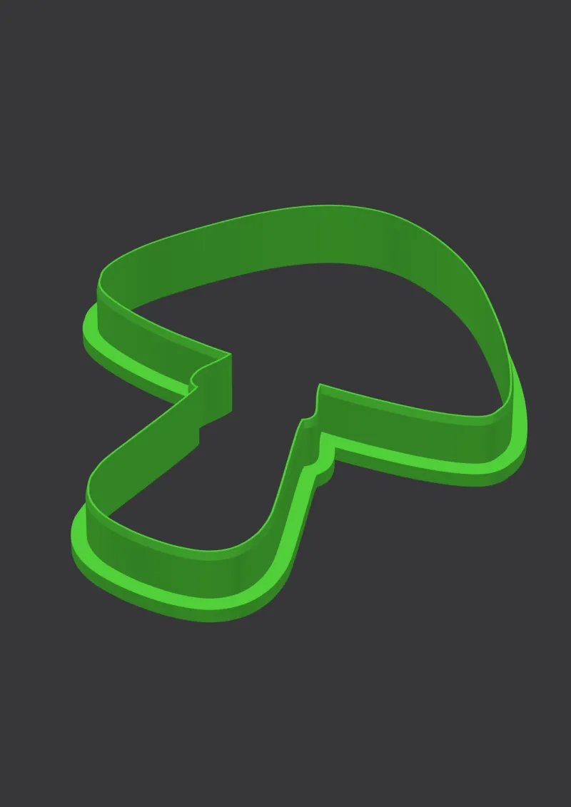 Skull Mushroom STL cookie cutter 3D preview