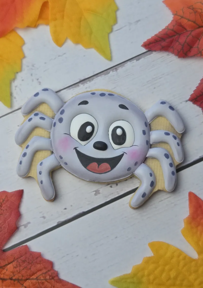 Spooky Spider decorated cookie