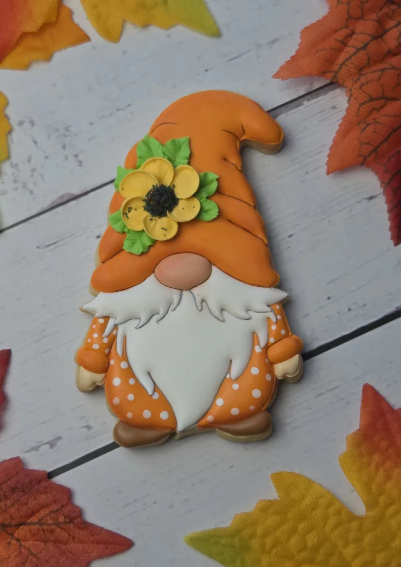 Cozy Gnome decorated cookie