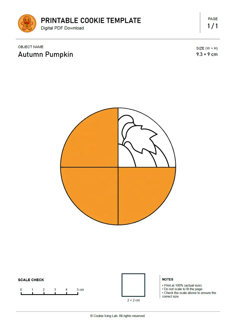 Autumn Pumpkin printable PDF template preview