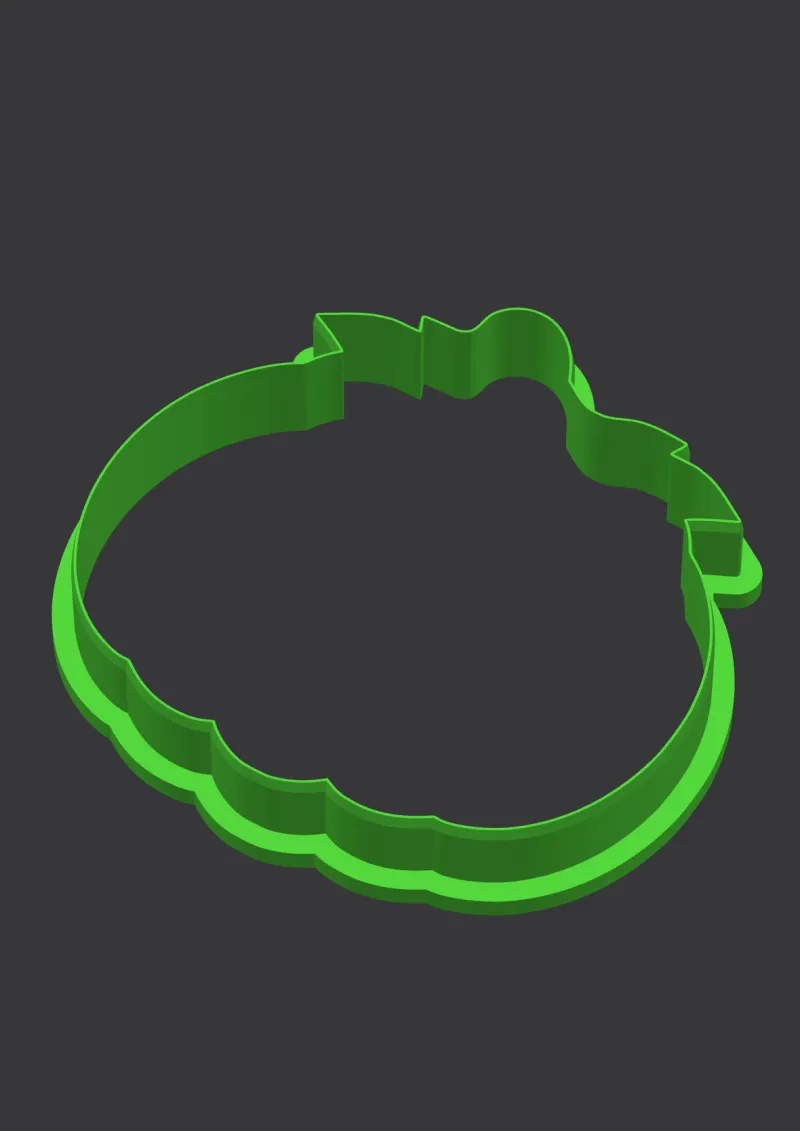 Autumn Pumpkin STL cookie cutter 3D preview