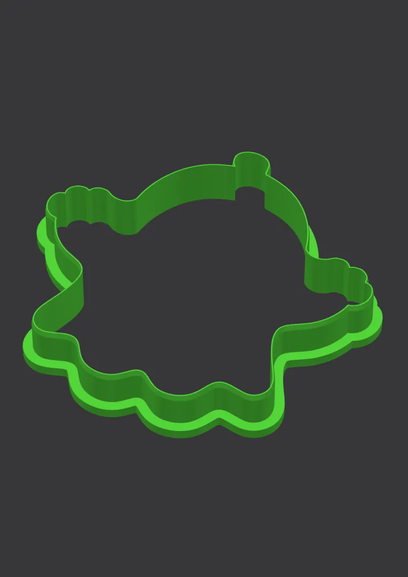 Happy Ghost STL cookie cutter 3D preview