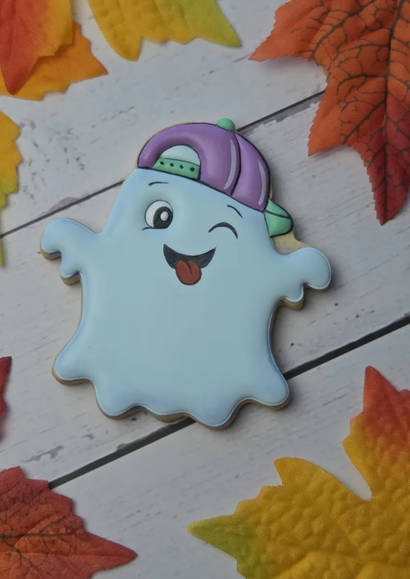 Cheeky Ghost decorated cookie