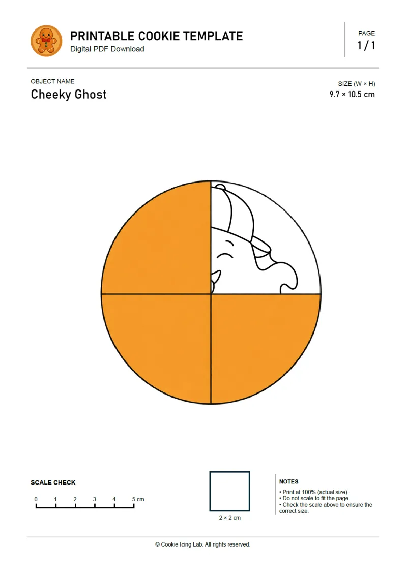 Cheeky Ghost printable PDF template preview