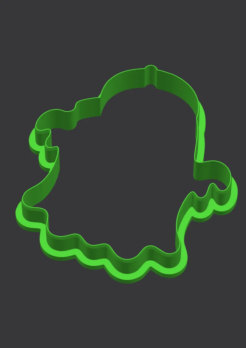 Cheeky Ghost STL cookie cutter 3D preview