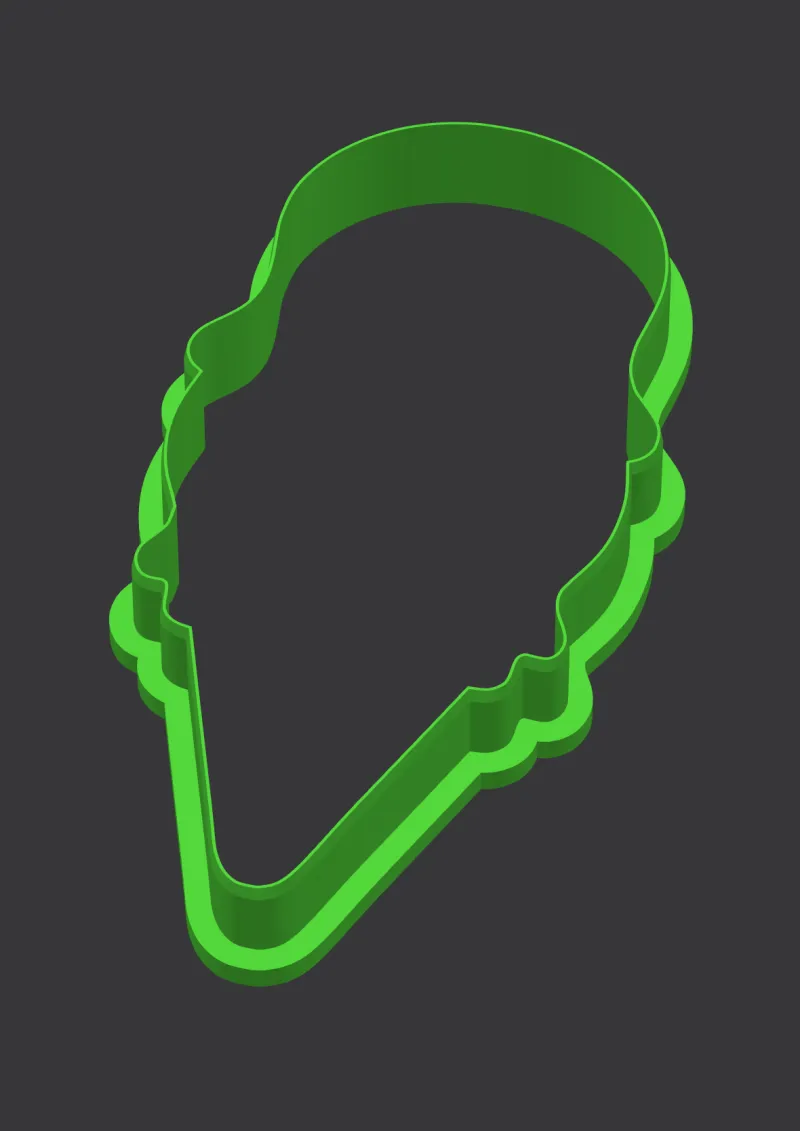 Skull Cone STL cookie cutter 3D preview