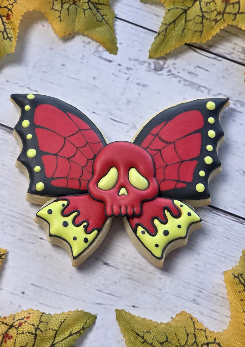 Skull Butterfly decorated cookie