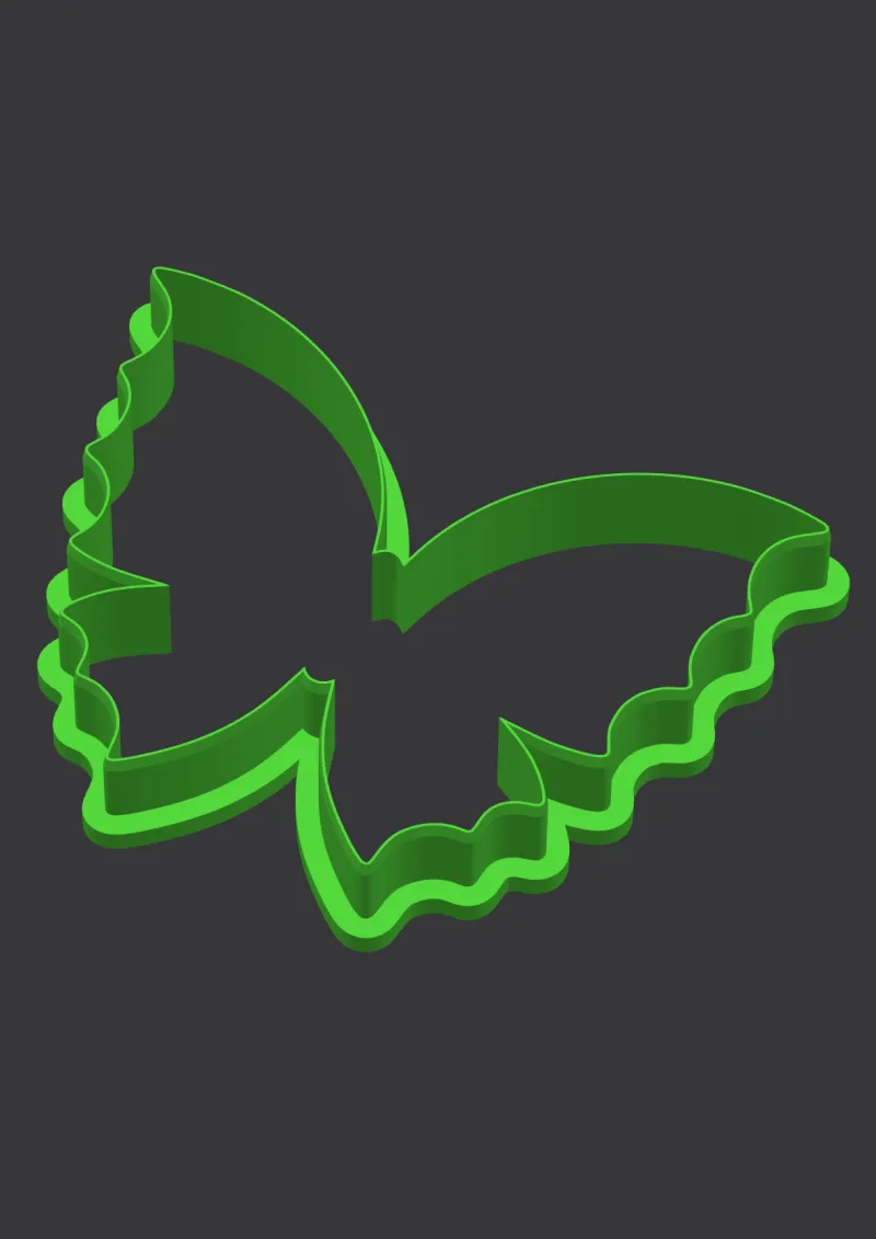 Skull Butterfly STL cookie cutter 3D preview