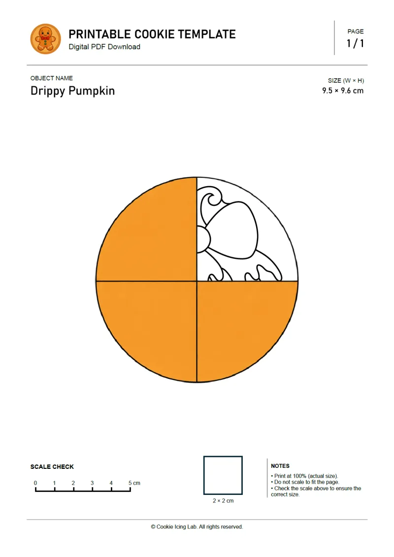 Drippy Pumpkin printable PDF template preview