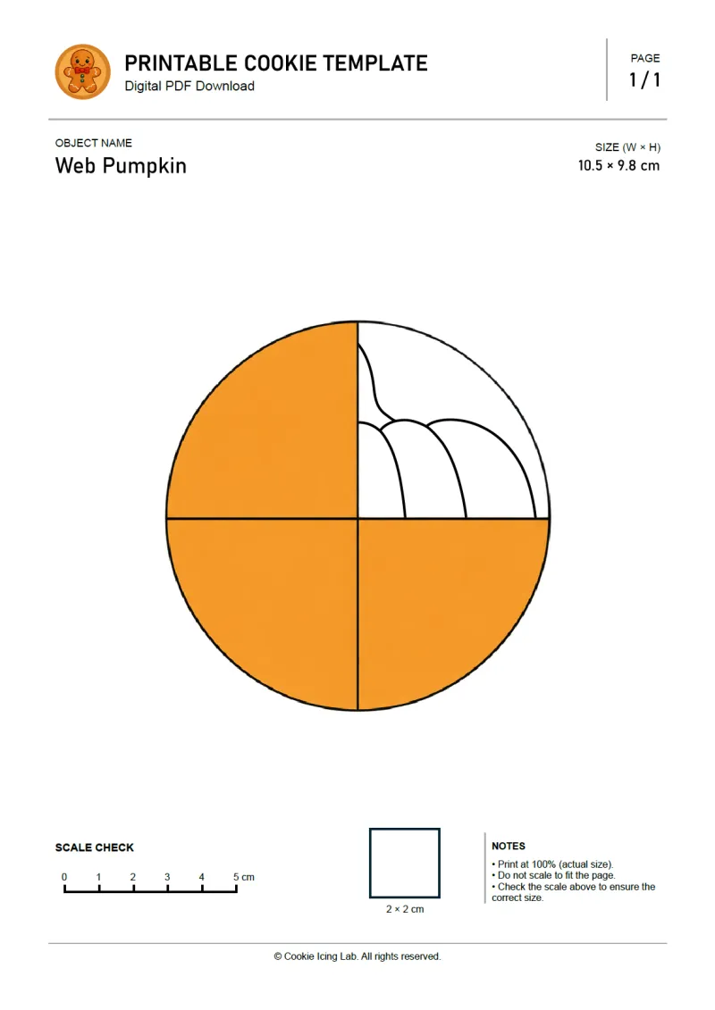 Web Pumpkin printable PDF template preview