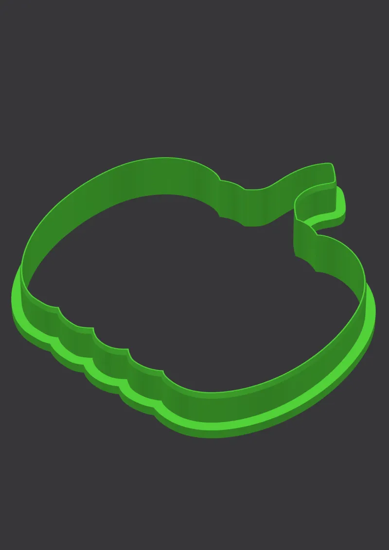 Web Pumpkin STL cookie cutter 3D preview