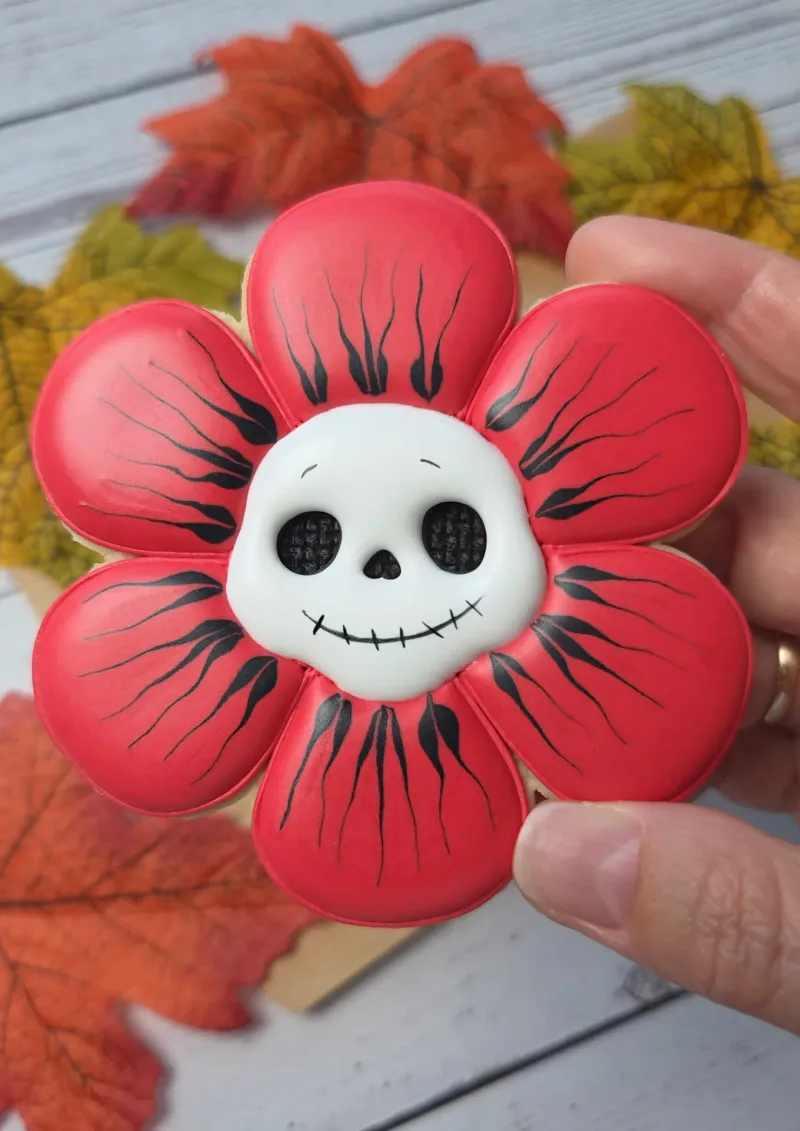 Haunted bloom decorated cookie