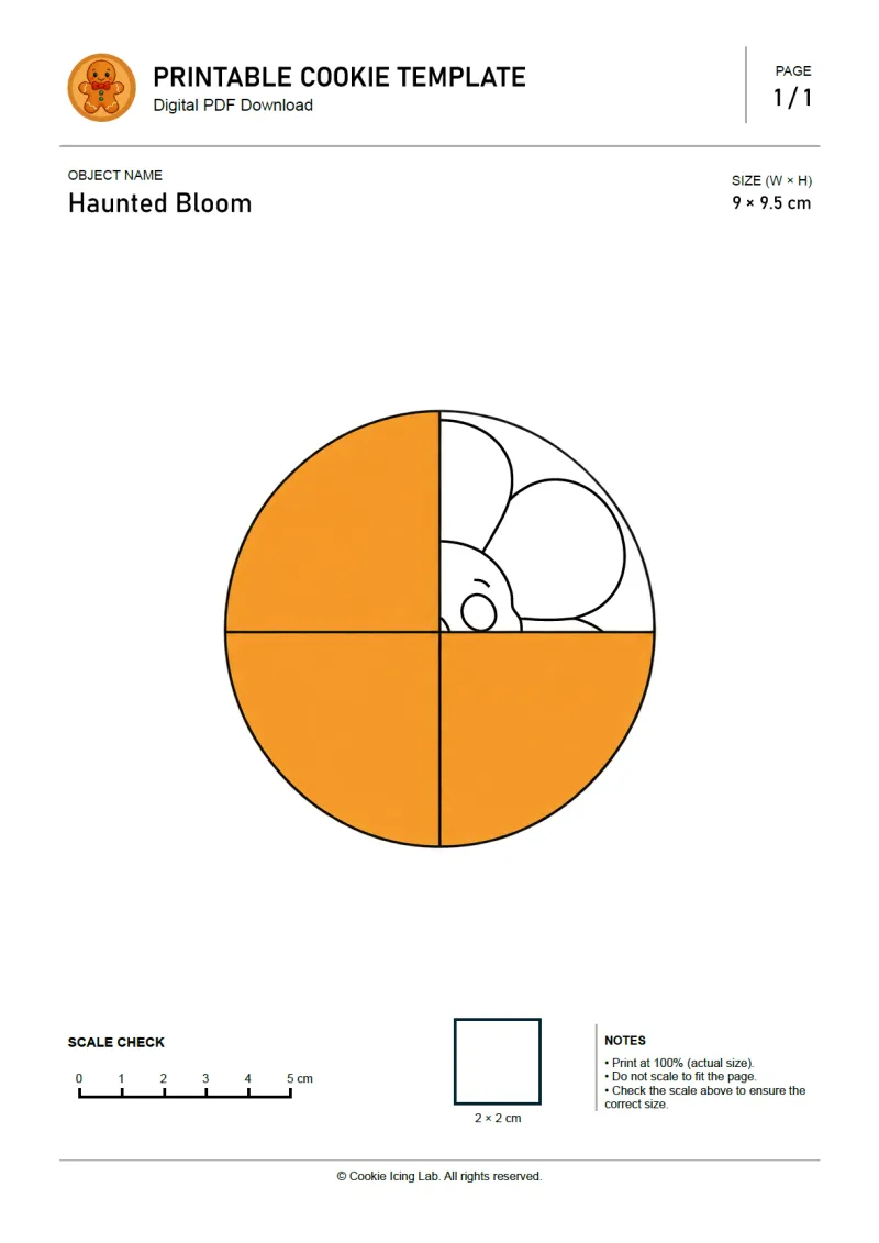 Haunted bloom printable PDF template preview