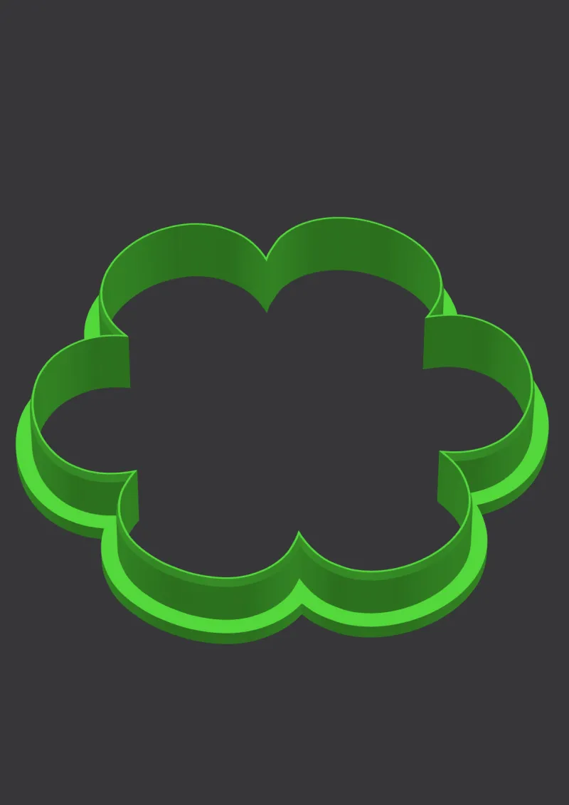 Haunted bloom STL cookie cutter 3D preview