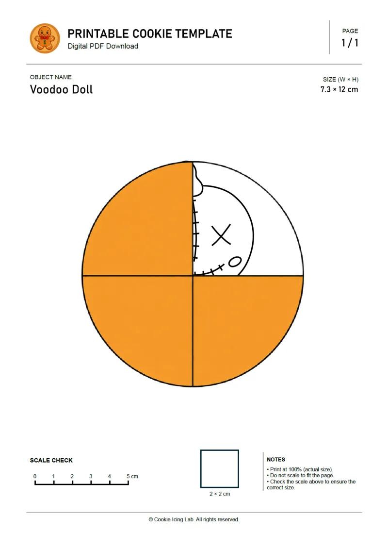 Voodoo Doll printable PDF template preview
