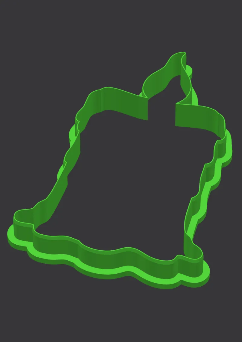 Cursed Candle STL cookie cutter 3D preview
