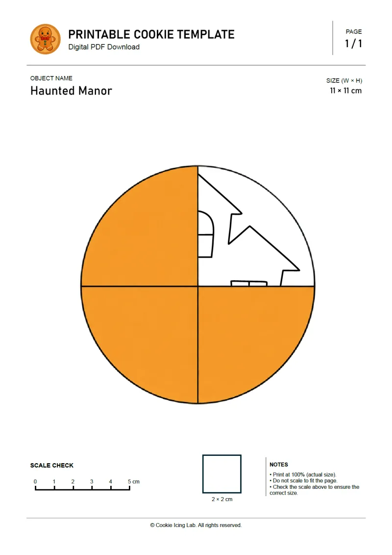 Haunted Manor printable PDF template preview