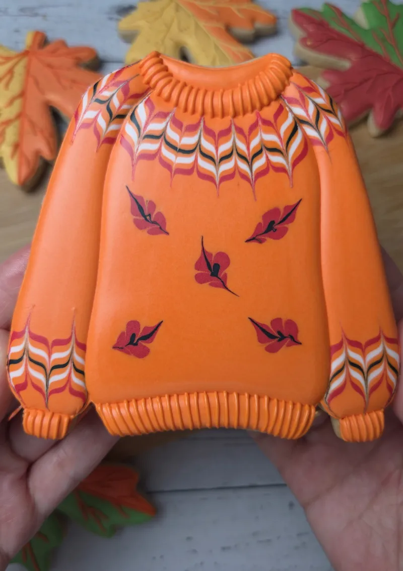Cozy Sweater decorated cookie