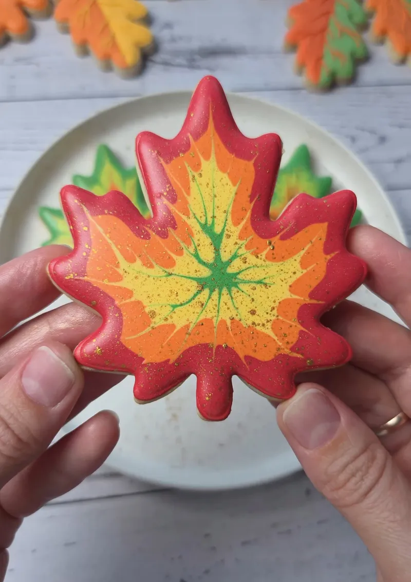 Autumn Maple decorated cookie