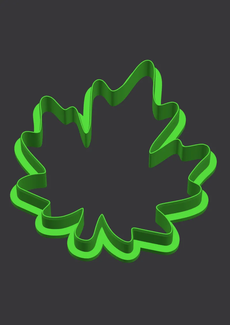 Autumn Maple STL cookie cutter 3D preview