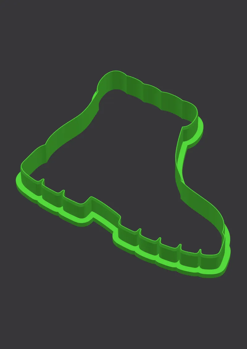 Autumn Boot STL cookie cutter 3D preview