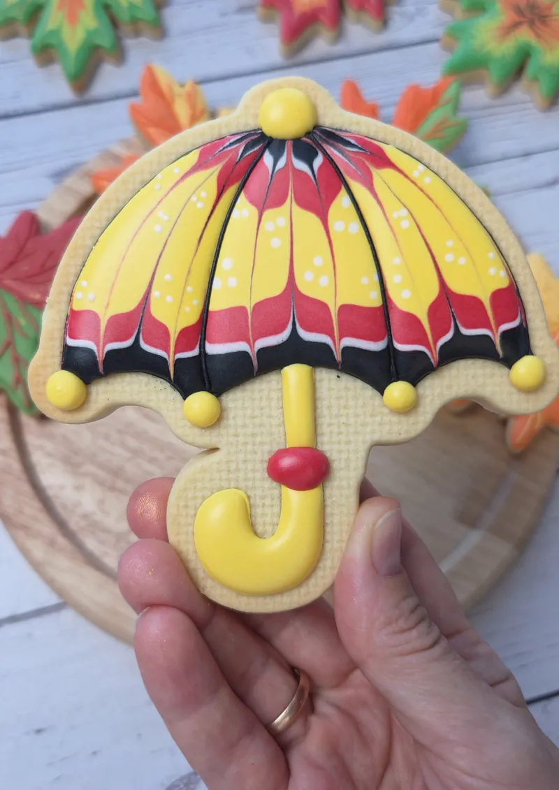 October Rain decorated cookie