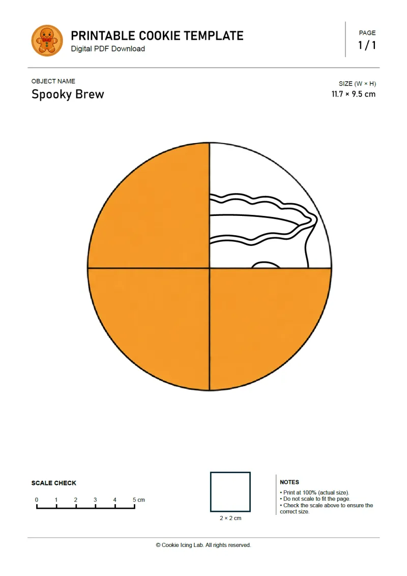 Spooky Brew printable PDF template preview