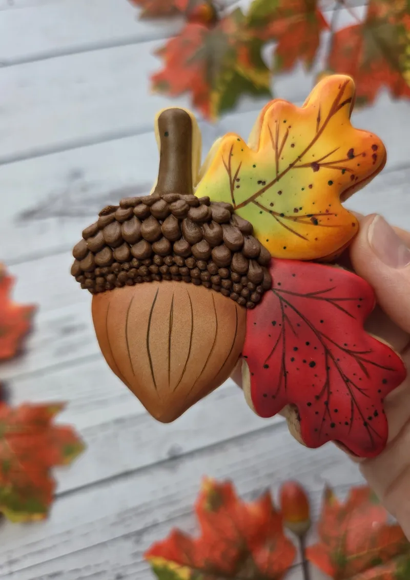 Acorn (AF) decorated cookie