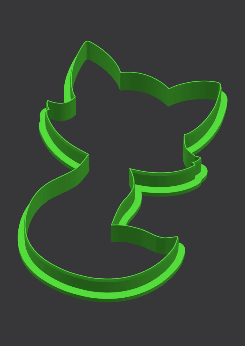 Fox (AF) STL cookie cutter 3D preview