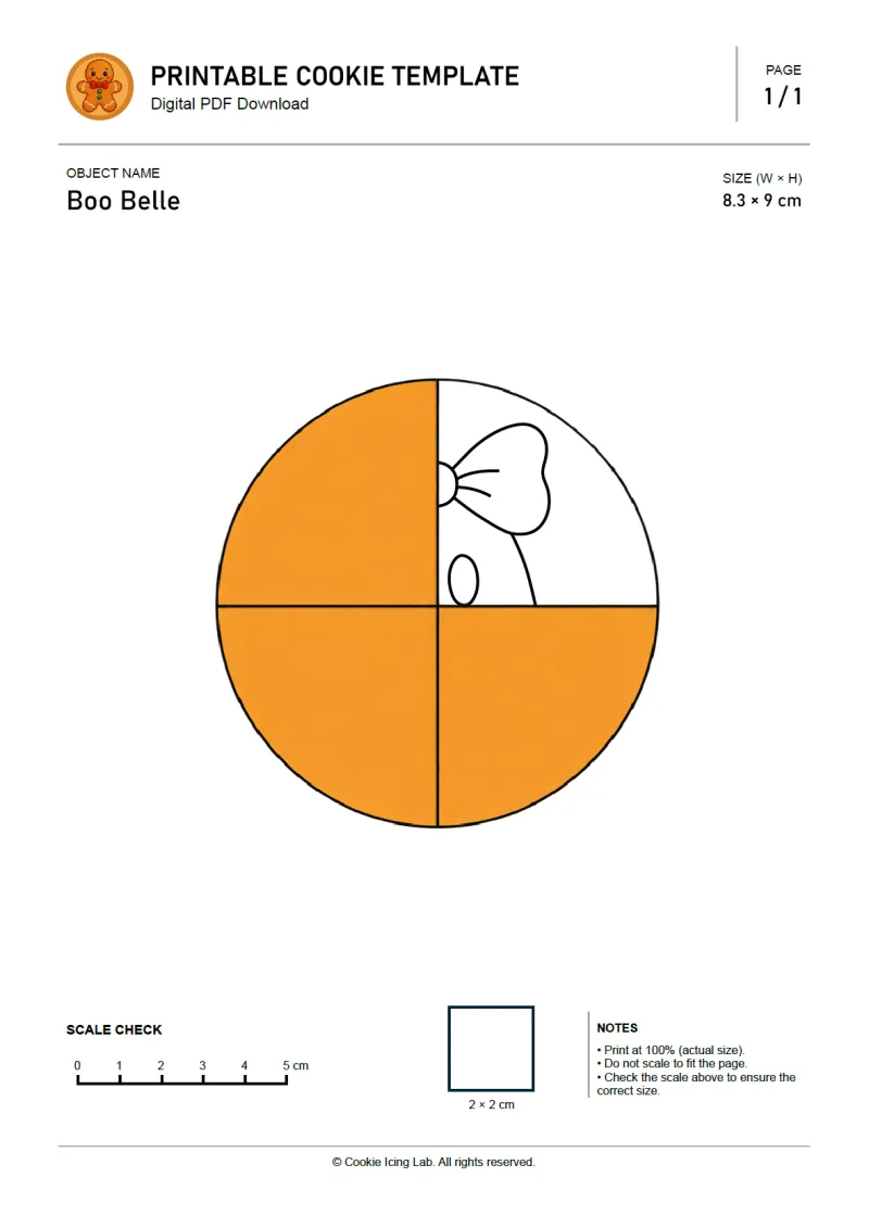Boo Belle printable PDF template preview