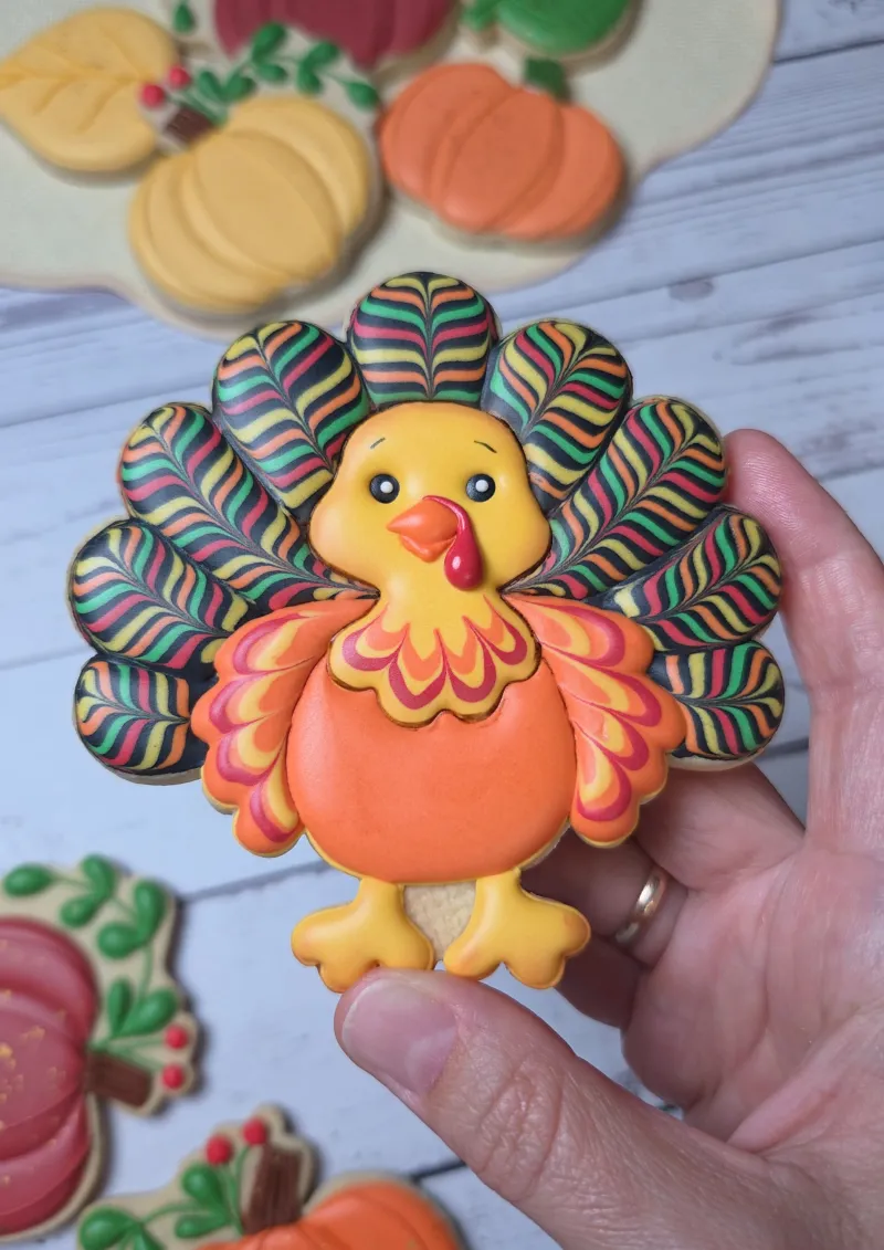 Cheerful Turkey decorated cookie