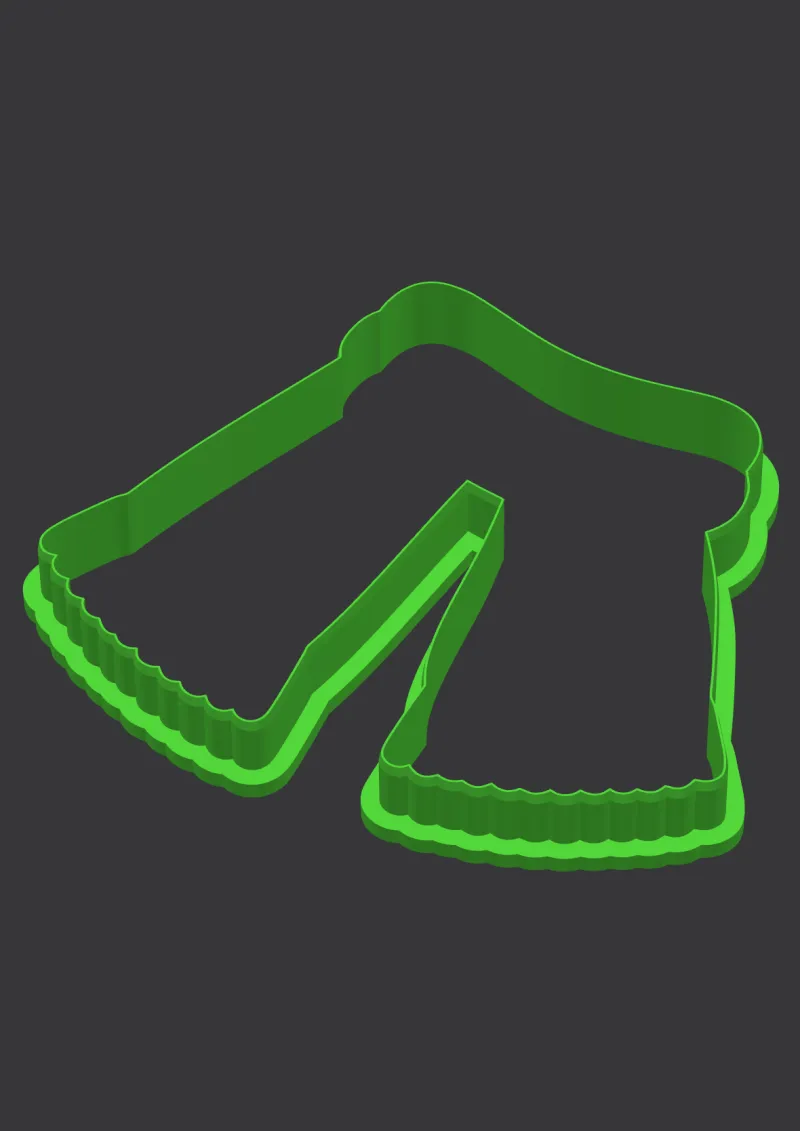Autumn Scarf STL cookie cutter 3D preview