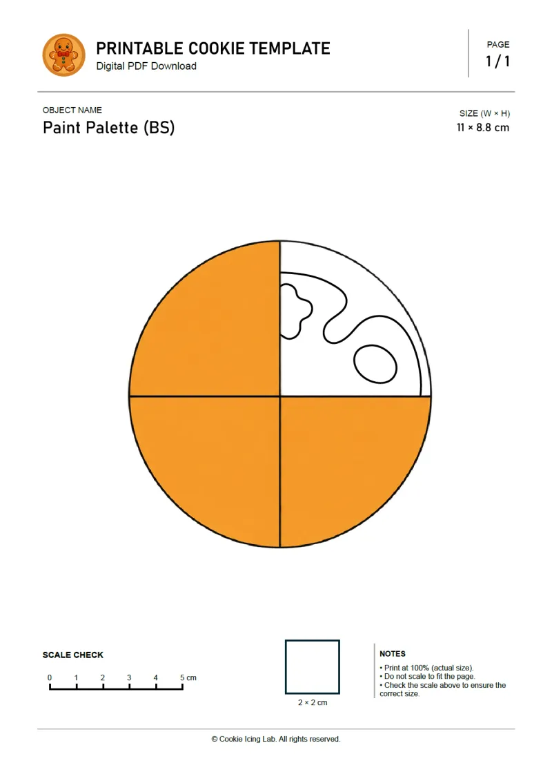 Paint Palette (BS) printable PDF template preview