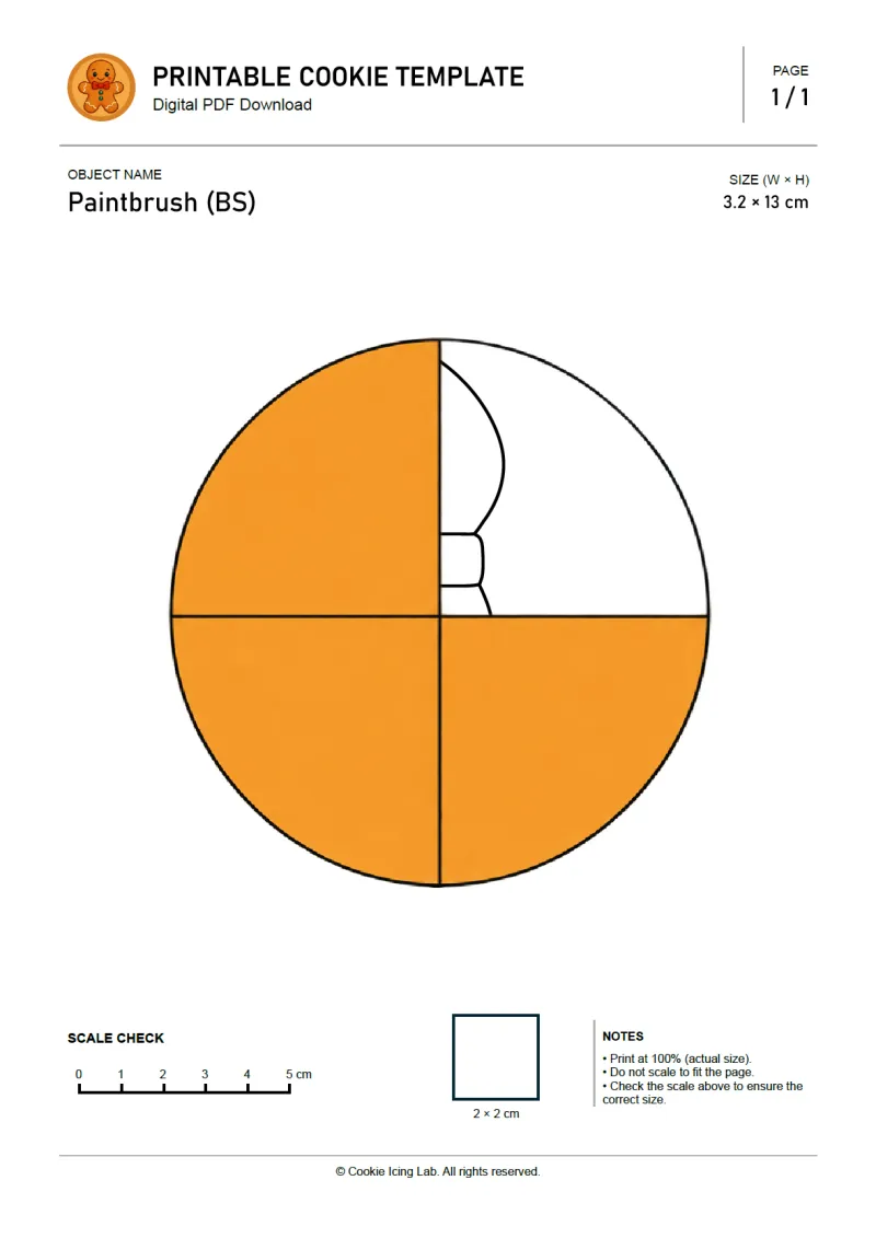 Paintbrush (BS) printable PDF template preview