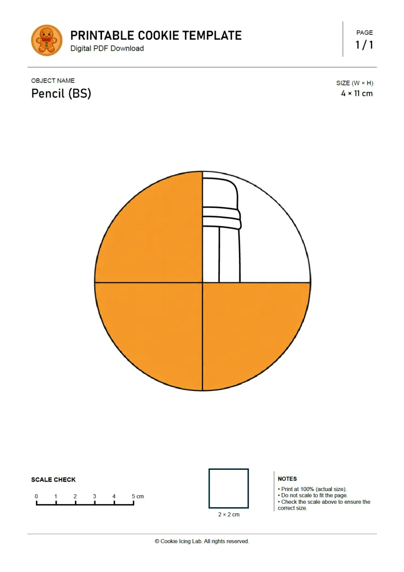 Pencil (BS) printable PDF template preview