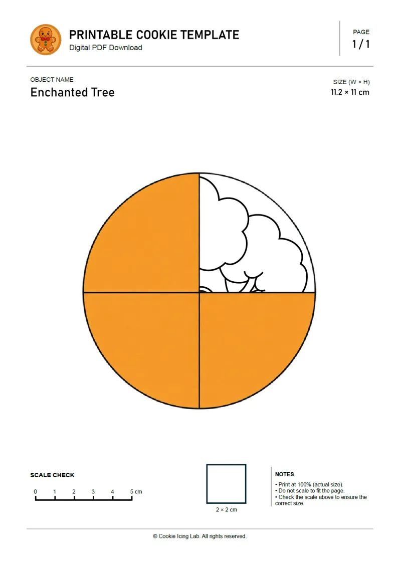 Enchanted Tree printable PDF template preview
