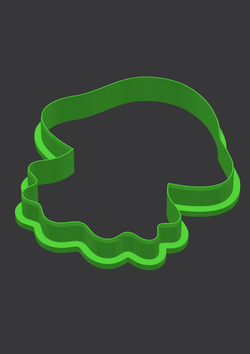 Mushroom Ghost STL cookie cutter 3D preview
