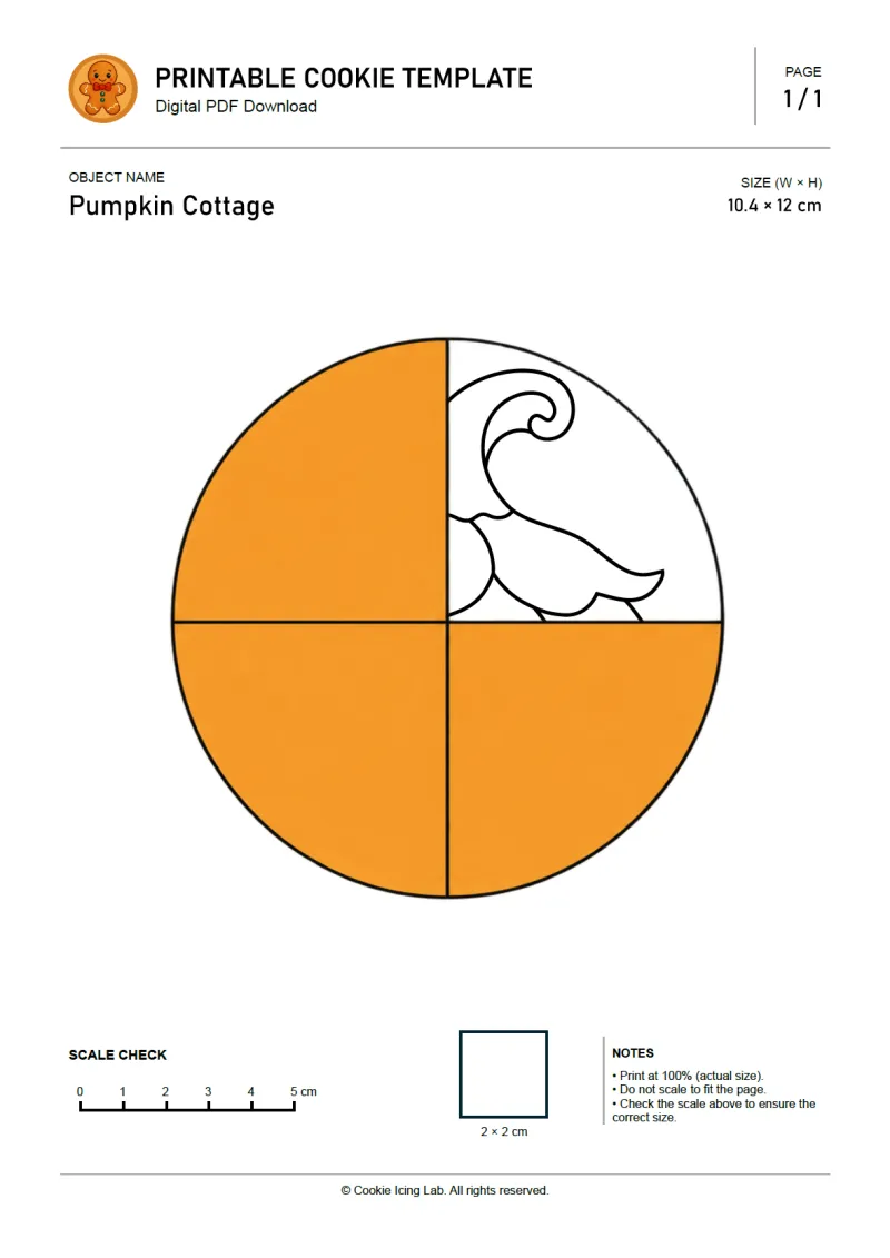 Pumpkin Cottage printable PDF template preview