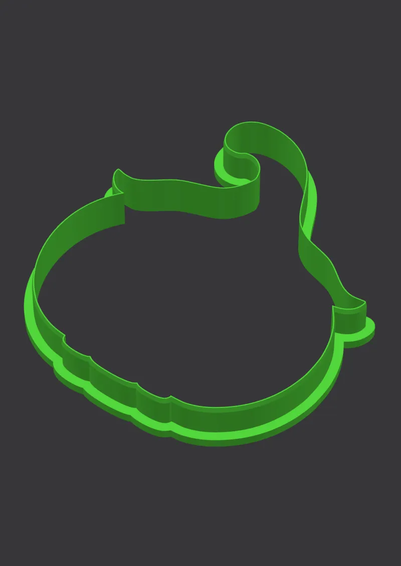 Pumpkin Cottage STL cookie cutter 3D preview