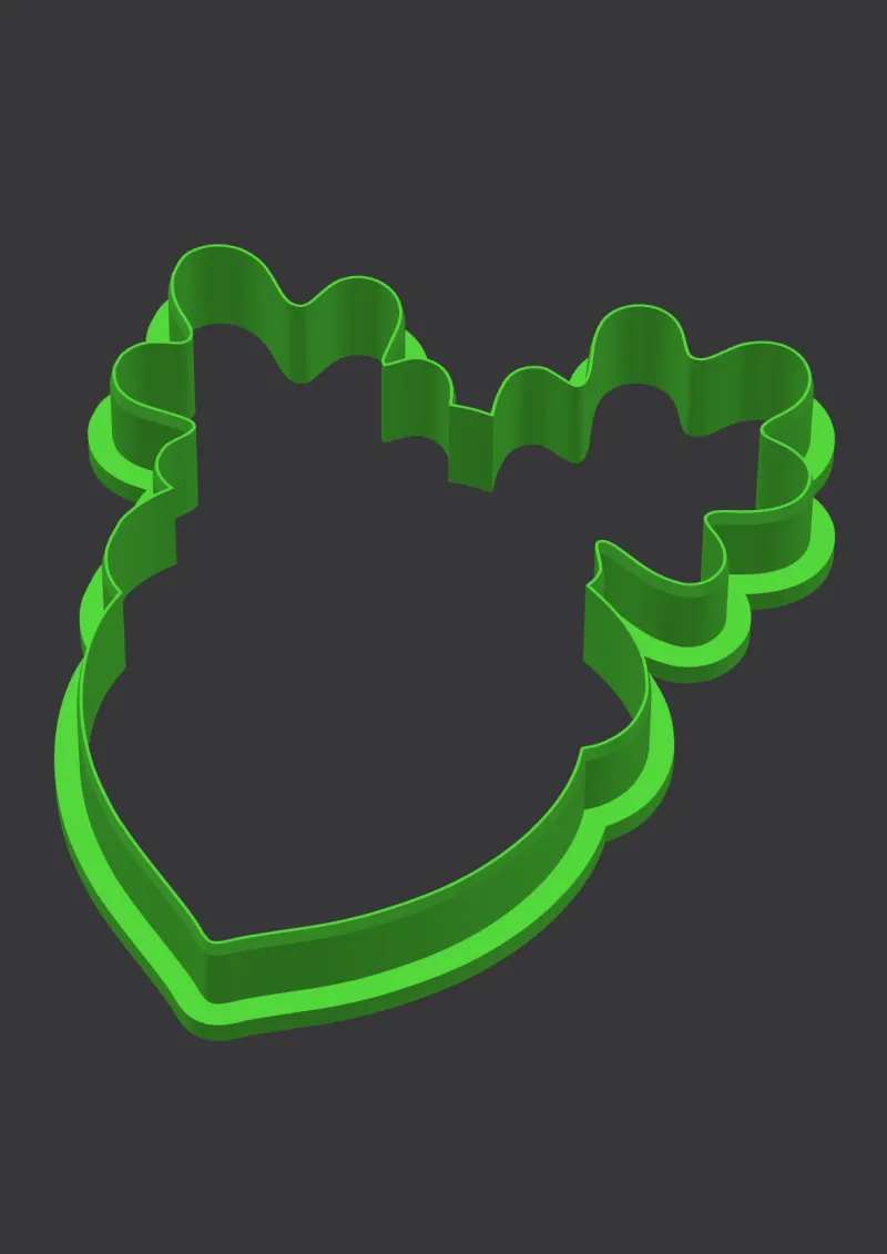 Leafy Acorn STL cookie cutter 3D preview