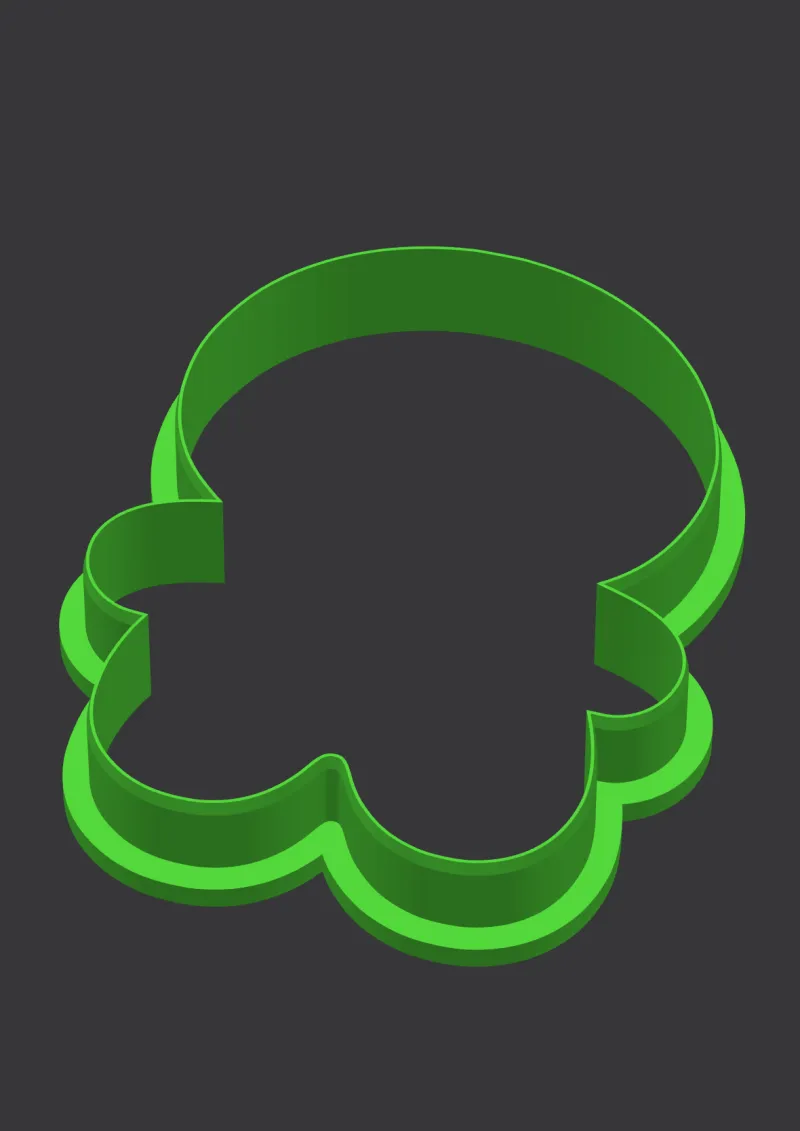 Gingerbread man STL cookie cutter 3D preview