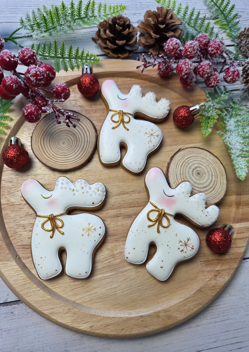 Christmas Reindeer decorated cookie