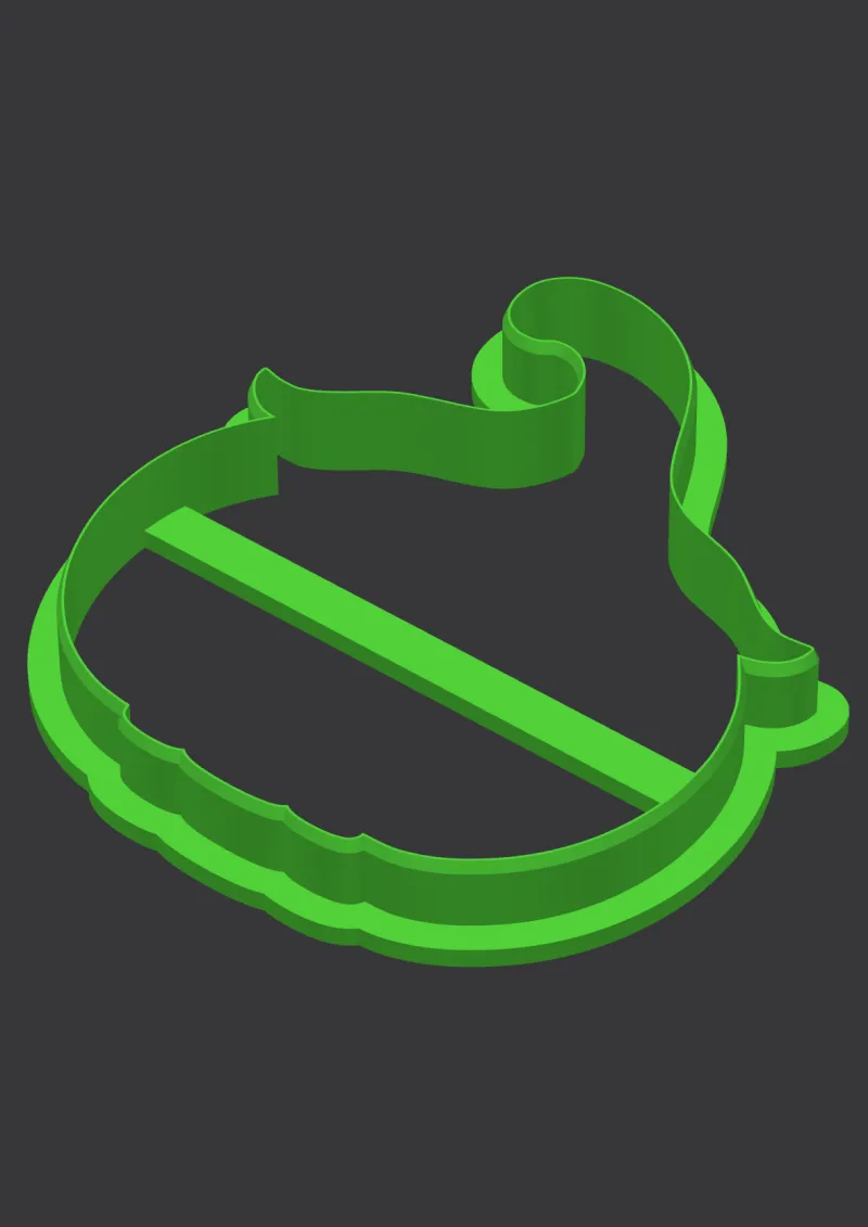Pumpkin Cottage STL cookie cutter 3D preview
