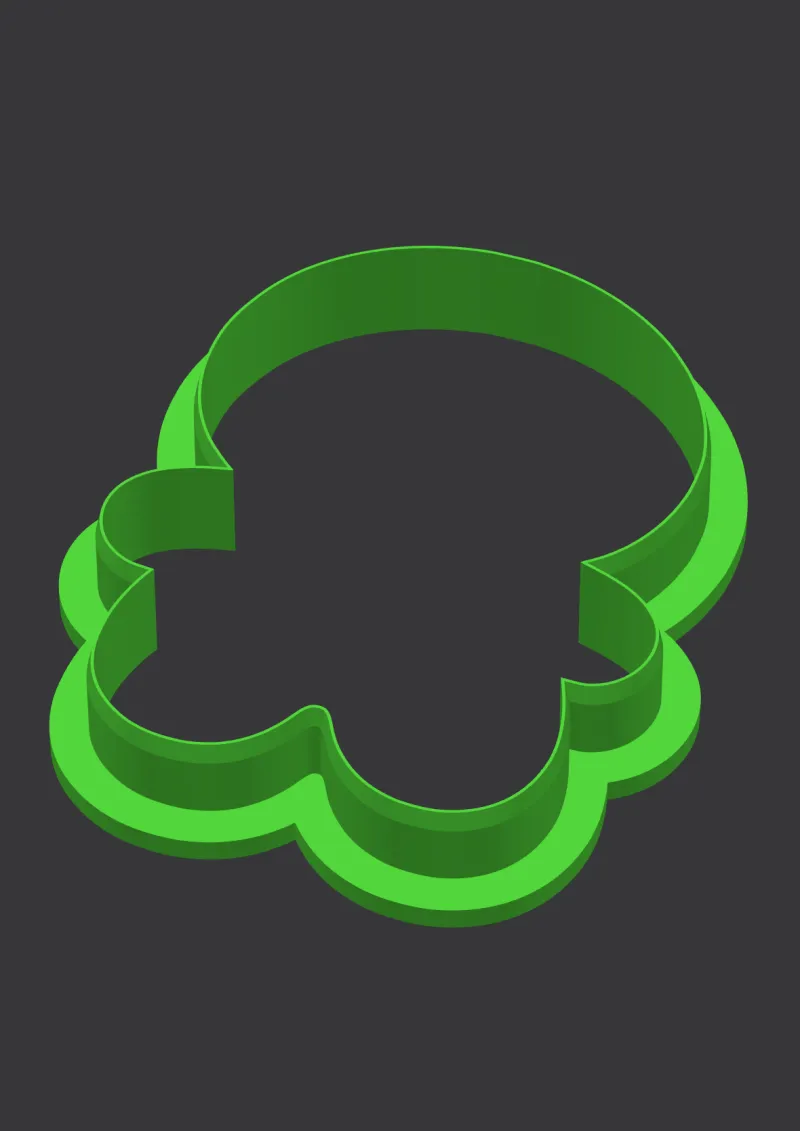 Gingerbread Man STL cookie cutter 3D preview