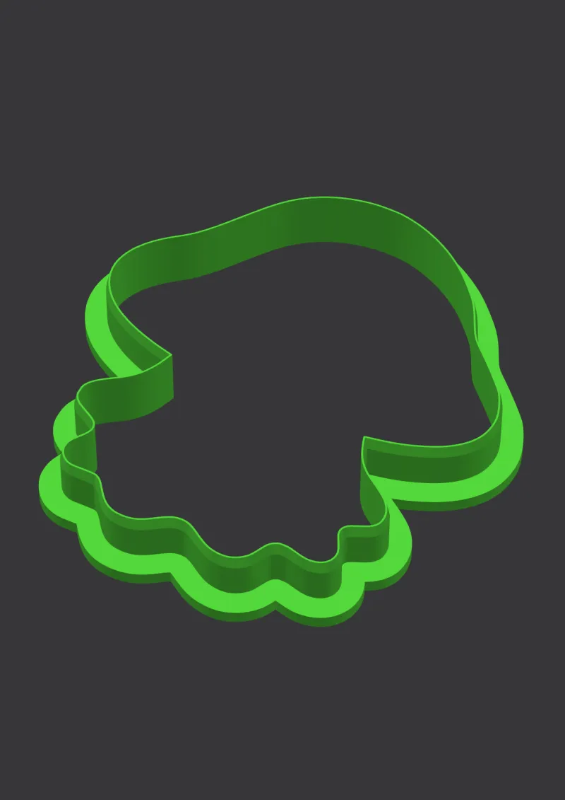 Mushroom Ghost STL cookie cutter 3D preview