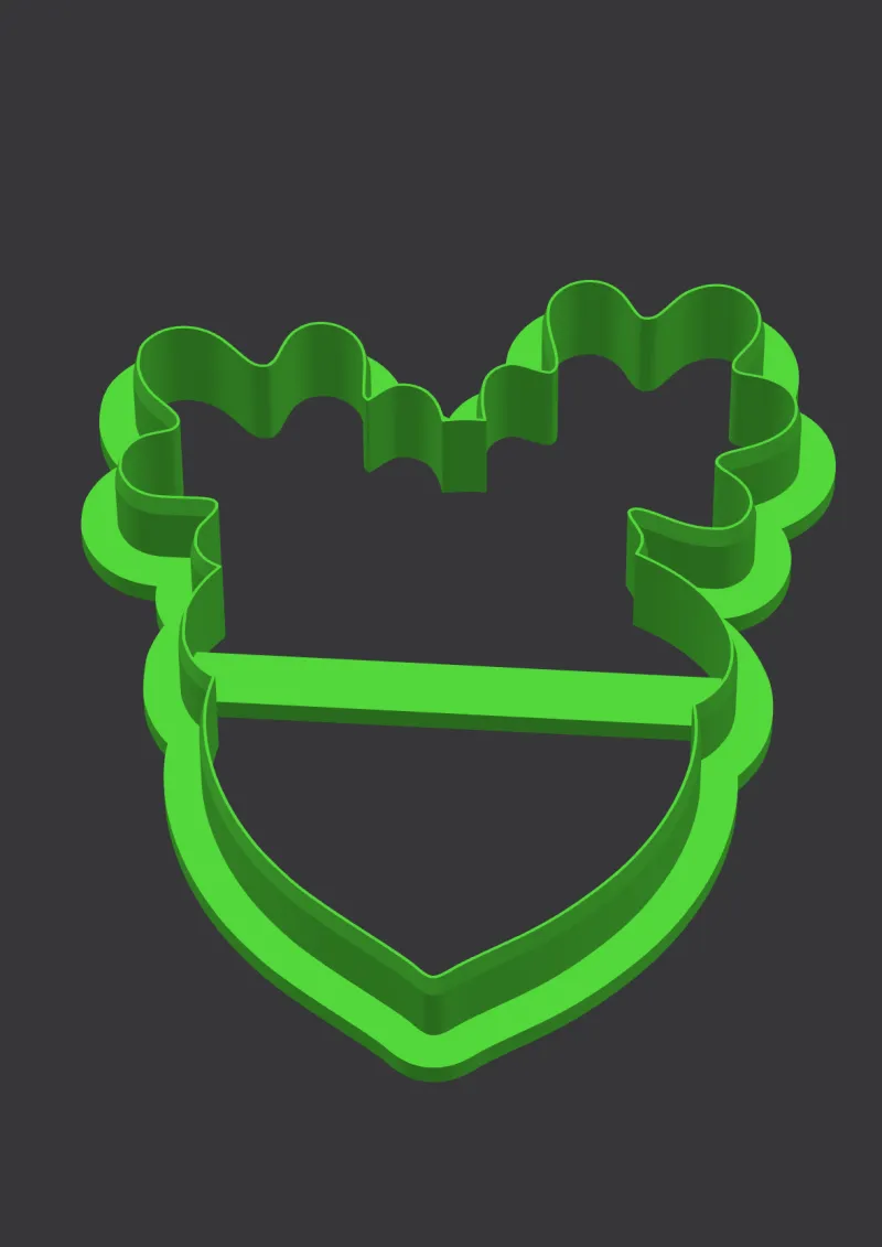 Leafy Acorn STL cookie cutter 3D preview